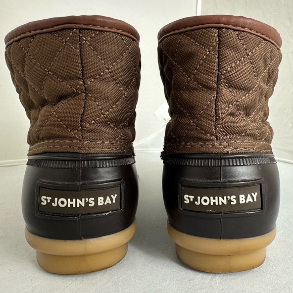 St. John's Bay Womens Denton Flat Heel Rain Boots Winter Boots Brown/Black Sz 7 - Picture 7 of 14